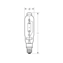 Radium Halogen-metall-damppære E40 1950W HRI-T N klar| Metall-Damppære|Metall-Damppære