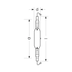Radium Halogen-metall-damppære K12s 2150W HRI-TS N/XL klar| Metall-Damppære|Metall-Damppære