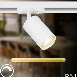 Briloner RAIL 230 V skinnesystem, hvit, 4 spots, 2 pendler, 2,25 m Clearance
