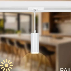 Briloner RAIL 230 V skinnesystem, hvit, 4 LED-pendler, lengde 1,5 m| Skinnesystem