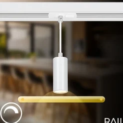 Briloner RAIL 230 V skinnesystem, hvit, 4 LED-pendler, lengde 1,5 m| Skinnesystem