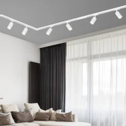 Briloner RAIL 230 V skinnesystem, hvit, 6 spots 2,25 m hjørnekontakt| Skinnesystem