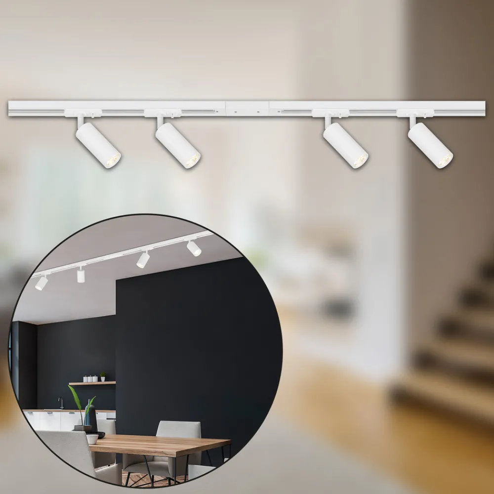 Briloner RAIL 230 V skinnesystem, hvit, 4 LED-spotter, lengde 1,5 m Sale