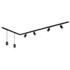 Briloner RAIL 230 V skinnesystem, svart, 4 spots, 2 pendler, 2,25 m| Skinnesystem