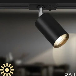 Briloner RAIL 230 V skinnesystem, svart, 4 spots, 2 pendler, 2,25 m| Skinnesystem