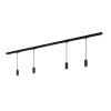 Briloner RAIL 230 V skinnesystem, svart, 4 LED-pendler, lengde 1,5 m| Skinnesystem