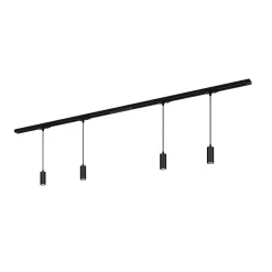 Briloner RAIL 230 V skinnesystem, svart, 4 LED-pendler, lengde 1,5 m| Skinnesystem