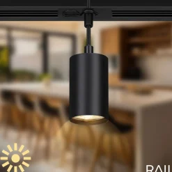 Briloner RAIL 230 V skinnesystem, svart, 4 LED-pendler, lengde 1,5 m| Skinnesystem