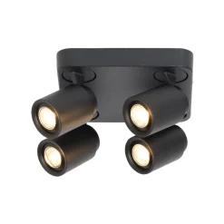 Freelight Razza takspotlight, svart, lengde 30 cm, 4-lys, metall Clearance