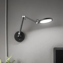 Fabas Luce Regina LED-vegglampe, svart, CCT, dimbar, justerbar| Vegglamper