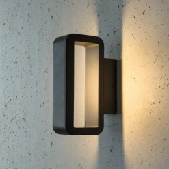 Heitronic Rettformet utendørs LED-vegglampe Juno