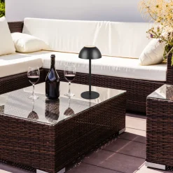 Reality Leuchten Ricardo LED oppladbar bordlampe, svart, høyde 30 cm, plast Sale