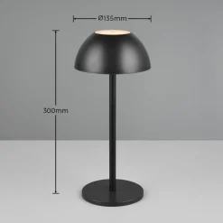 Reality Leuchten Ricardo LED oppladbar bordlampe, svart, høyde 30 cm, plast Sale