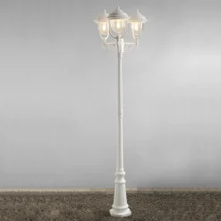 Konstsmide Romantisk PARMA kandelaber med tre lys i hvit New