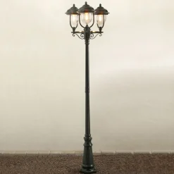 Konstsmide Romantisk PARMA kandelaber med tre lys i grønn| Lyktestolper