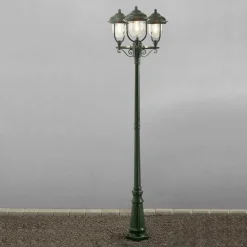 Konstsmide Romantisk PARMA kandelaber med tre lys i grønn| Lyktestolper