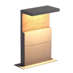 Mantra Iluminación Ruka LED-sokkelbelysning med treelement, 35 cm| Led-Utendørs|Sokkellamper