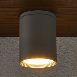 Lucande Rund Mianna taklampe i sølvgrå New