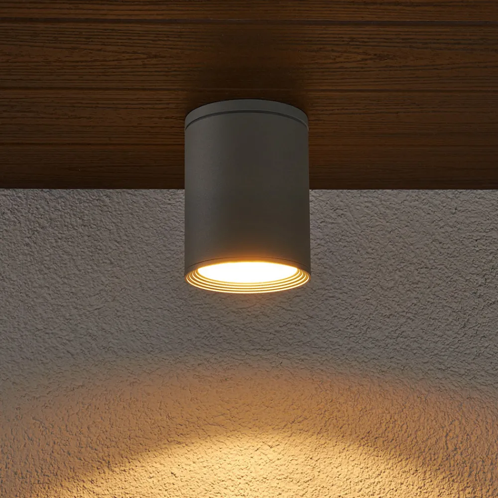 Lucande Rund Mianna taklampe i sølvgrå New