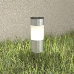 Globo Rund solcelledrevet sokkellampe Valea i stål| Kommersiell Utebelysning|Led-Utendørs