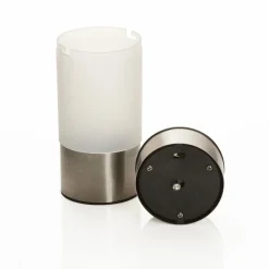 Globo Rund solcelledrevet sokkellampe Valea i stål| Kommersiell Utebelysning|Led-Utendørs