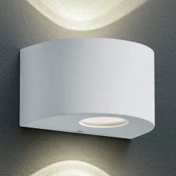 Reality Leuchten Rund utendørs LED-vegglampe Rosario, hvit