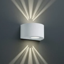 Reality Leuchten Rund utendørs LED-vegglampe Rosario, hvit
