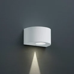 Reality Leuchten Rund utendørs LED-vegglampe Rosario, hvit