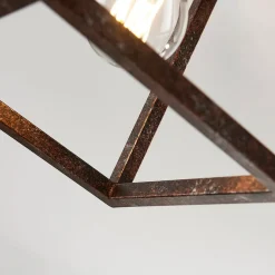 Lindby Rustikk taklampe Emin med metallramme| Taklamper