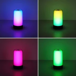 Globo Sandrina LED-bordlampe, grå, Ø 10 cm Bluetooth, RGB| Smarthus Belysning