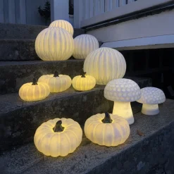 STAR TRADING Sandy LED-solcellelampe, 16 cm, hvit, plast, soppform| Julebelysning