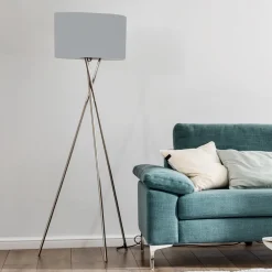 Schöner Wohnen Pina gulvlampe på stativ lysegrå| Gulvlamper