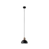 EMIBIG LIGHTING Seco pendellampe, Ø 18 cm, svart, metall/tre| Pendellamper