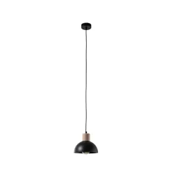 EMIBIG LIGHTING Seco pendellampe, Ø 18 cm, svart, metall/tre| Pendellamper