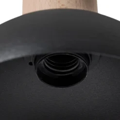 EMIBIG LIGHTING Seco pendellampe, Ø 18 cm, svart, metall/tre| Pendellamper