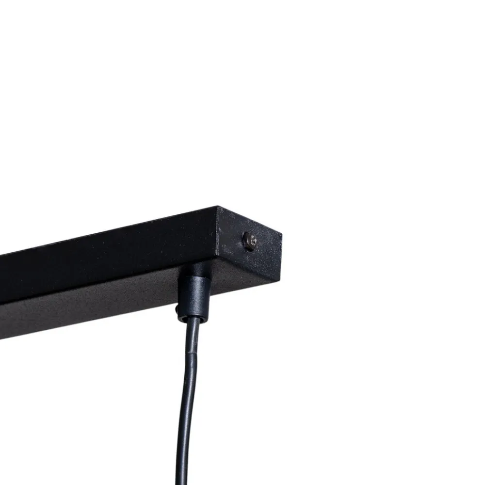 EMIBIG LIGHTING Seco pendellampe, lengde 90 cm, svart, metall/tre, 4 lyskilder. Online