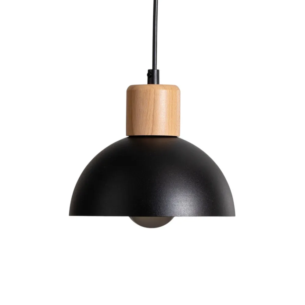 EMIBIG LIGHTING Seco pendellampe, lengde 90 cm, svart, metall/tre, 4 lyskilder. Online