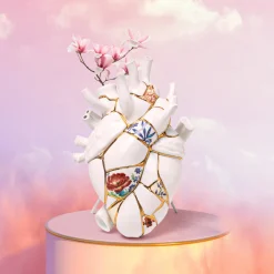 SELETTI Love in Bloom Kintsugi-vase, fargerik, porselen, gull Best