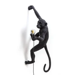 SELETTI Monkey Lamp dekorativ vegglampe høyre svart Online