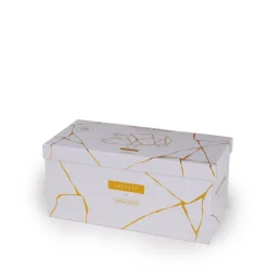 SELETTI sparegris Kintsugi, hvit / fargerik, porselen, gull