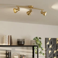 EGLO Seras takspotlight, børstet messing-gull, 3-flammig Online