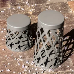 FARO BARCELONA Shadow LED-sokkellampe, mørk grå, aluminium, høyde 45 cm Online