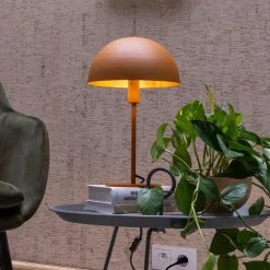 Lucide Siemon bordlampe i stål, Ø 25 cm, okergult Best