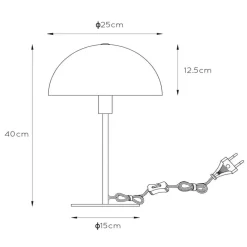 Lucide Siemon bordlampe i stål, Ø 25 cm, okergult Best