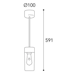 Moretti Luce Silindar 3358 hengelampe, antikk messing/opal| Pendellamper Utendørs