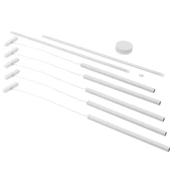 Lindby Skinne system 48V Lumaro, pendel, rørpære, 5 lyskilder, hvit, CCT