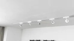 Lindby Skinnesystem 48 V Lumaro, spot, 5 lyskilder, hvit, Ø7cm, dimbar| Kontorbelysning|Skinnesystem