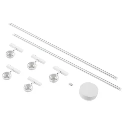 Lindby Skinnesystem 48 V Lumaro, spot, 5 lyskilder, hvit, Ø7cm, dimbar| Kontorbelysning|Skinnesystem