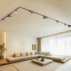 Lindby Skinnesystem Lumaro, lyskilder, 7 lyskilder, svart, 48 V, dimbar| Skinnesystem