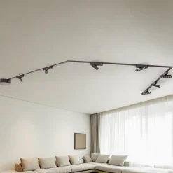 Lindby Skinnesystem Lumaro, lyskilder, 7 lyskilder, svart, 48 V, dimbar| Skinnesystem